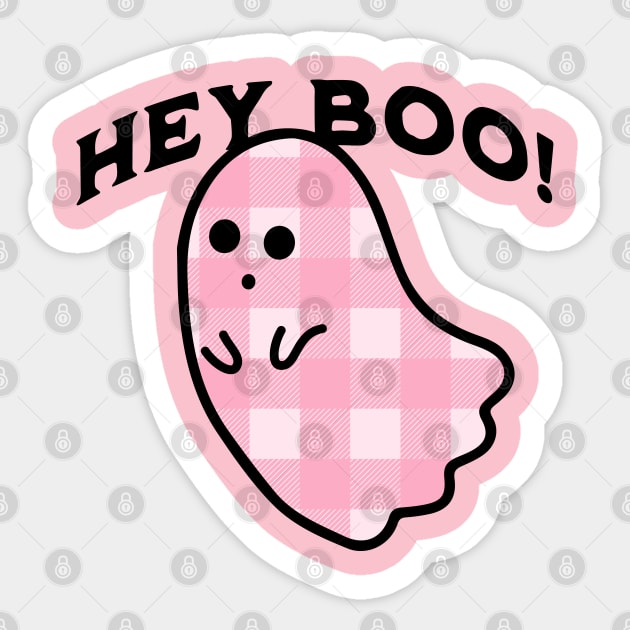 Hey Boo Ghost Pastel Goth Pink Creepy Cute Halloween Sticker by OrangeMonkeyArt